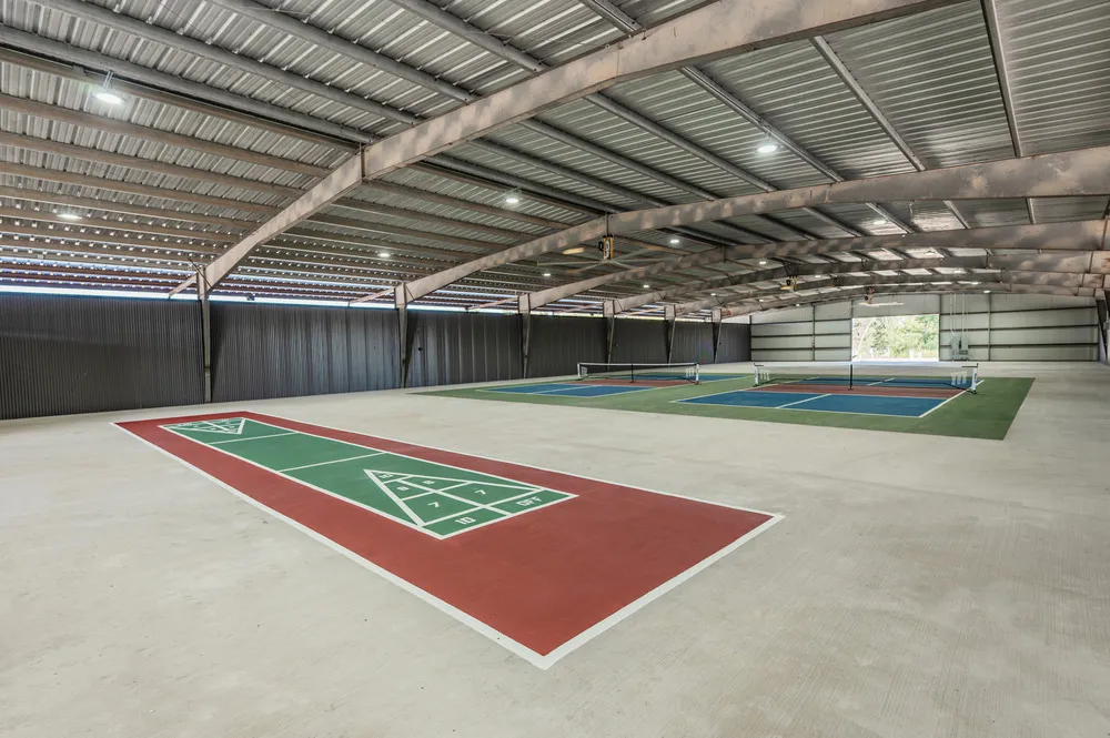 shuffleboard and pickleball courts at Twin Lakes Resort