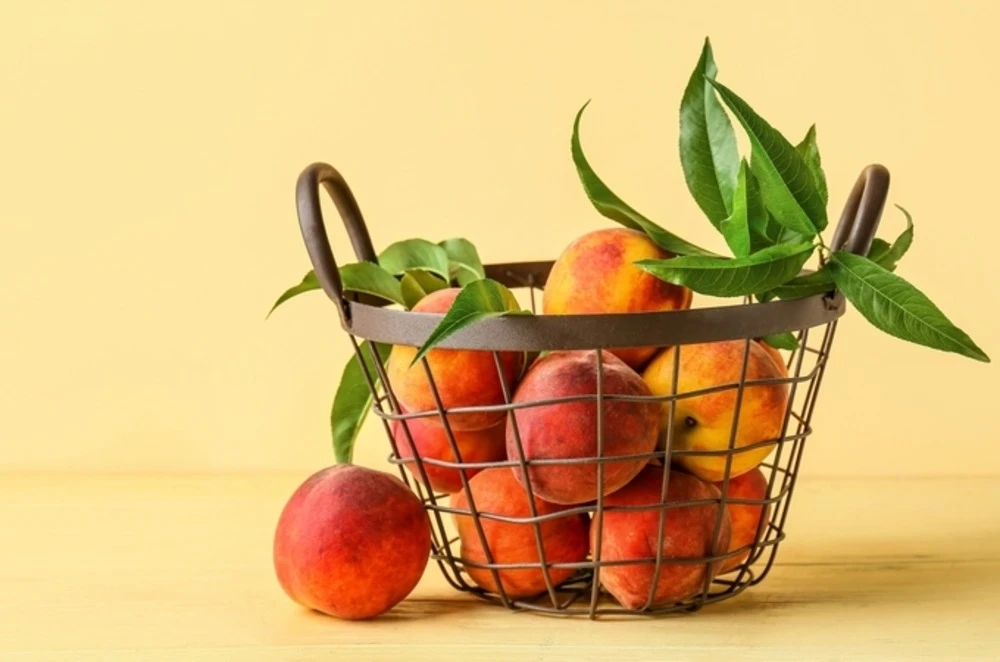 basket of peaches